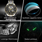 KOASIC 3178 Automatic Mechanical Watch for Men – Luxury Luminous Skeleton Waterproof Wristwatch
