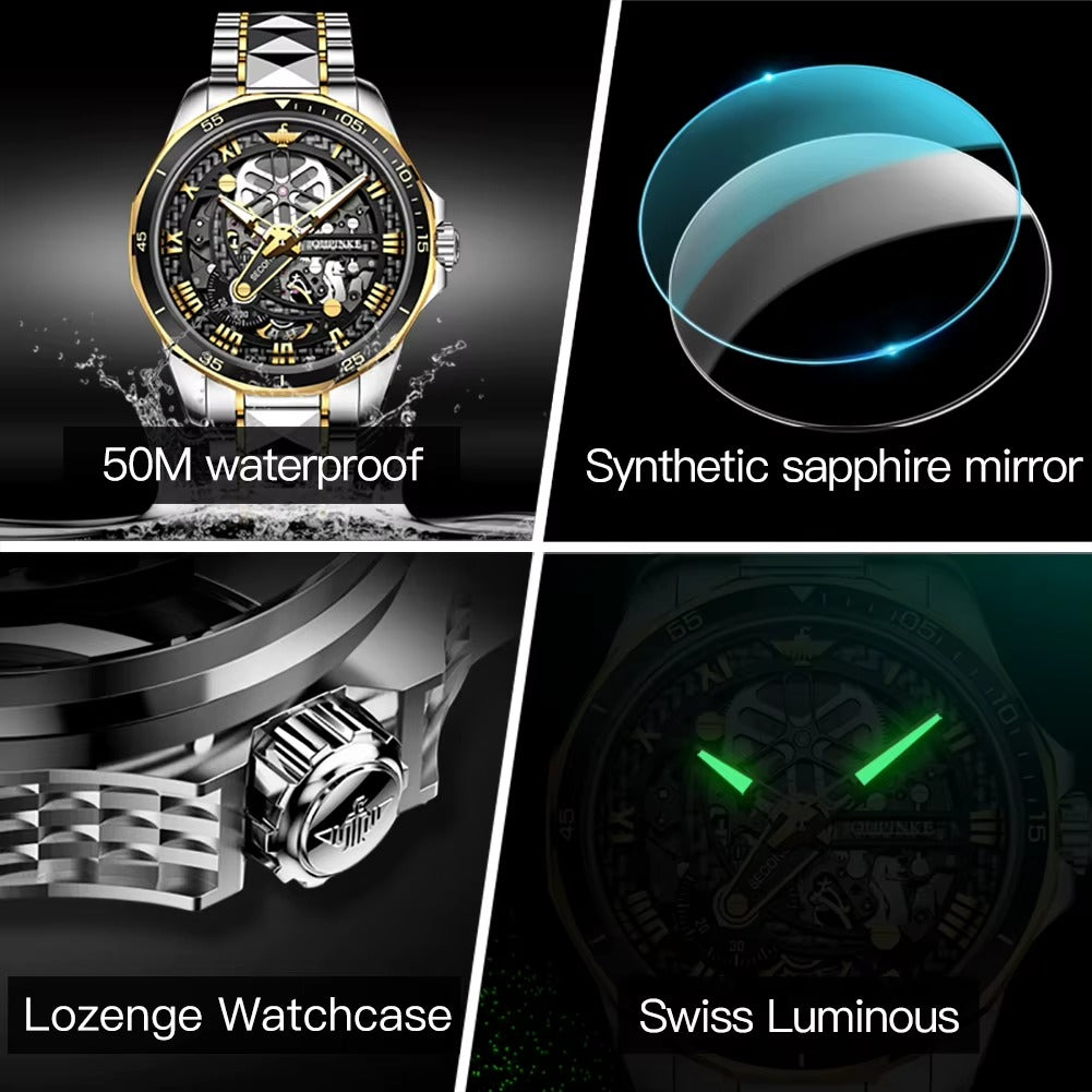KOASIC 3178 Automatic Mechanical Watch for Men – Luxury Luminous Skeleton Waterproof Wristwatch