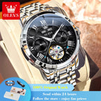 KOASIC 6668 Automatic Skeleton Watch for Men – Luxury Roman Dial Auto Date Waterproof Mechanical Wristwatch