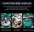 Flywheel Skeleton Automatic Watch for Men Luminous Starry Sky Waterproof Business Wristwatch Mechanical Watch